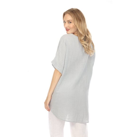 Grey Dolman Sleeves Tunic with Pockets - Picture 3 of 6